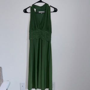 Green Evan Picone Halter Style Dress